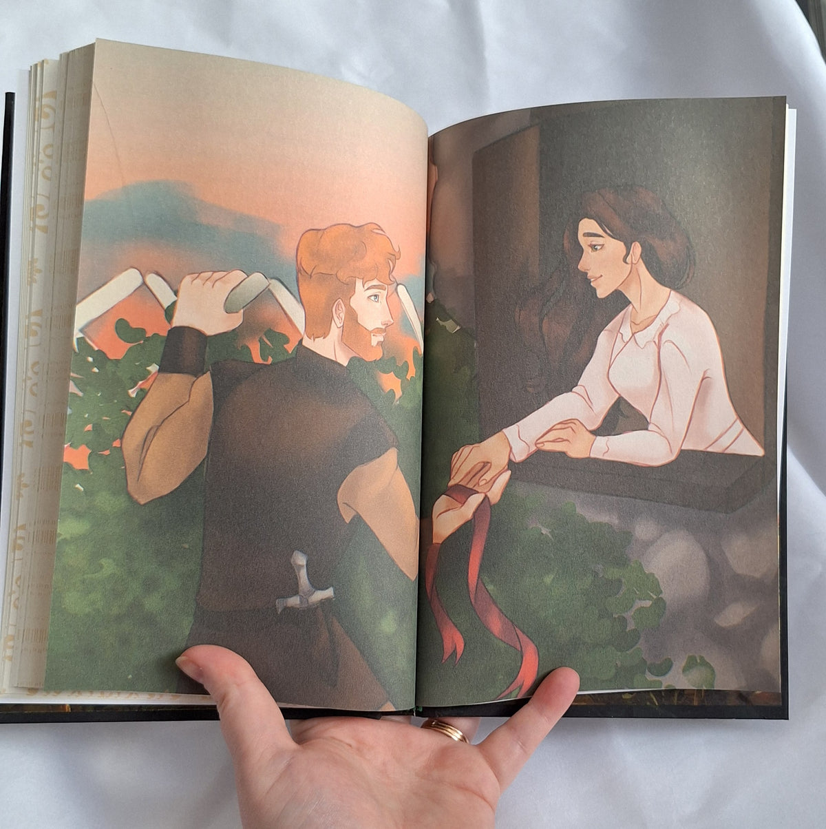 Lady Scarlett interior artwork 2 - chapter page with decorative endpapers